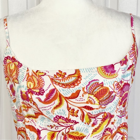 Midnight Sky Colorful Floral Paisley Linen Blend Crop Top - Picture 2 of 16